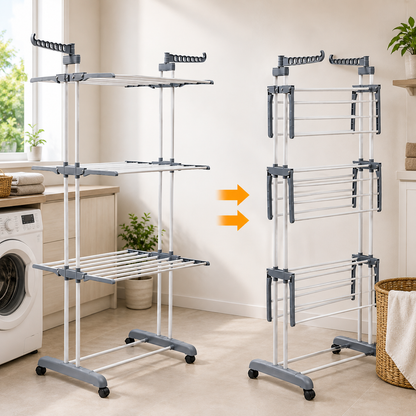 Tendedero plegable vertical de 3 niveles