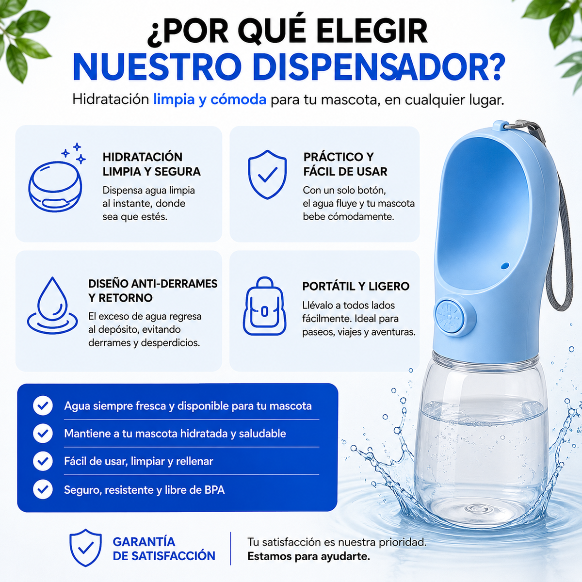 BEBEDERO DE AGUA PORTATIL PARA PERROS